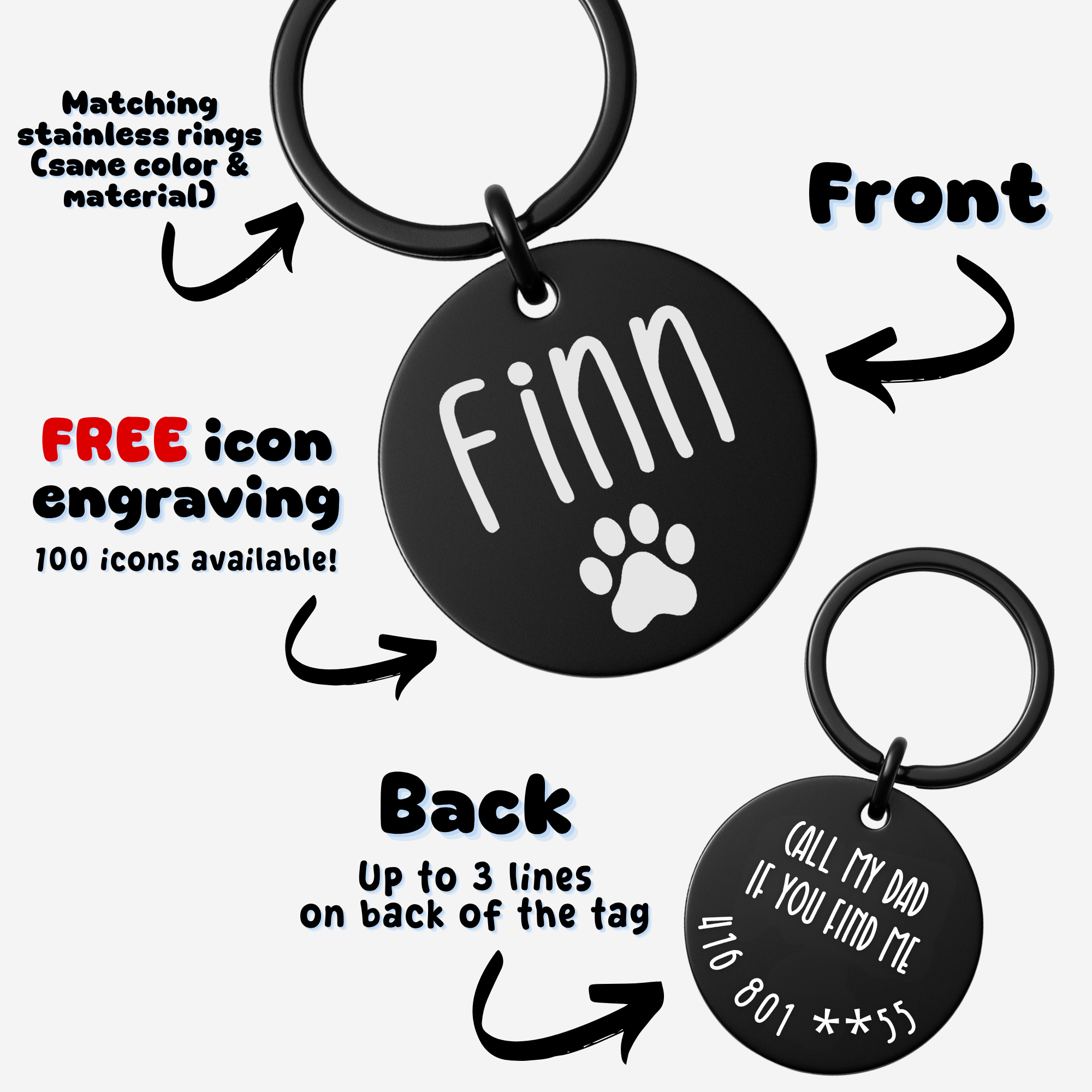 Circle Tag – Stainless Steel – Signature Edition (Matching Ring)