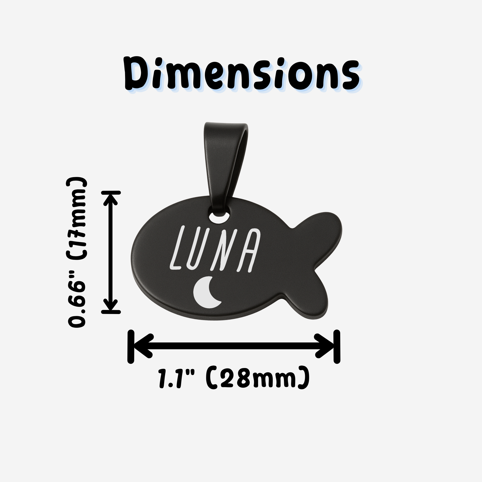 Fish Tag – Stainless Steel – Signature Edition (Matching Ring)