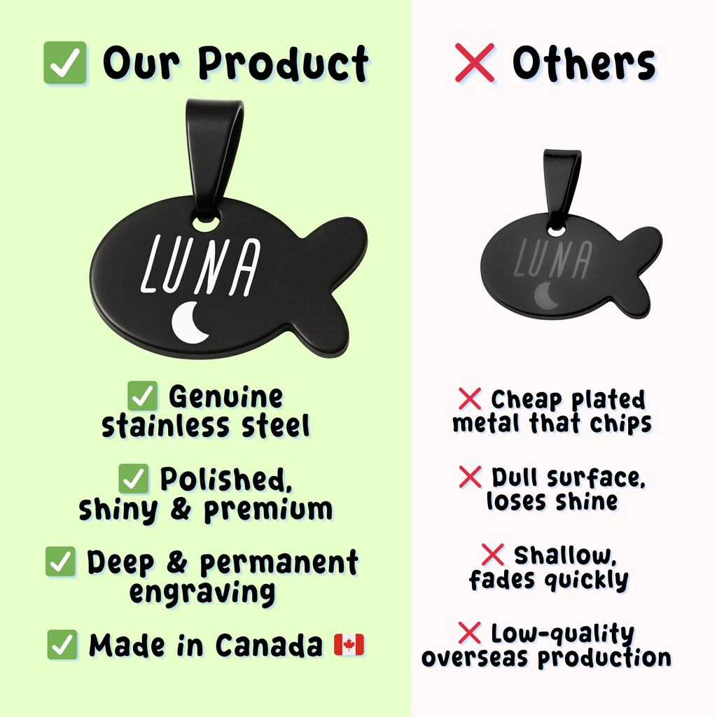 Fish Tag – Stainless Steel – Signature Edition (Matching Ring)