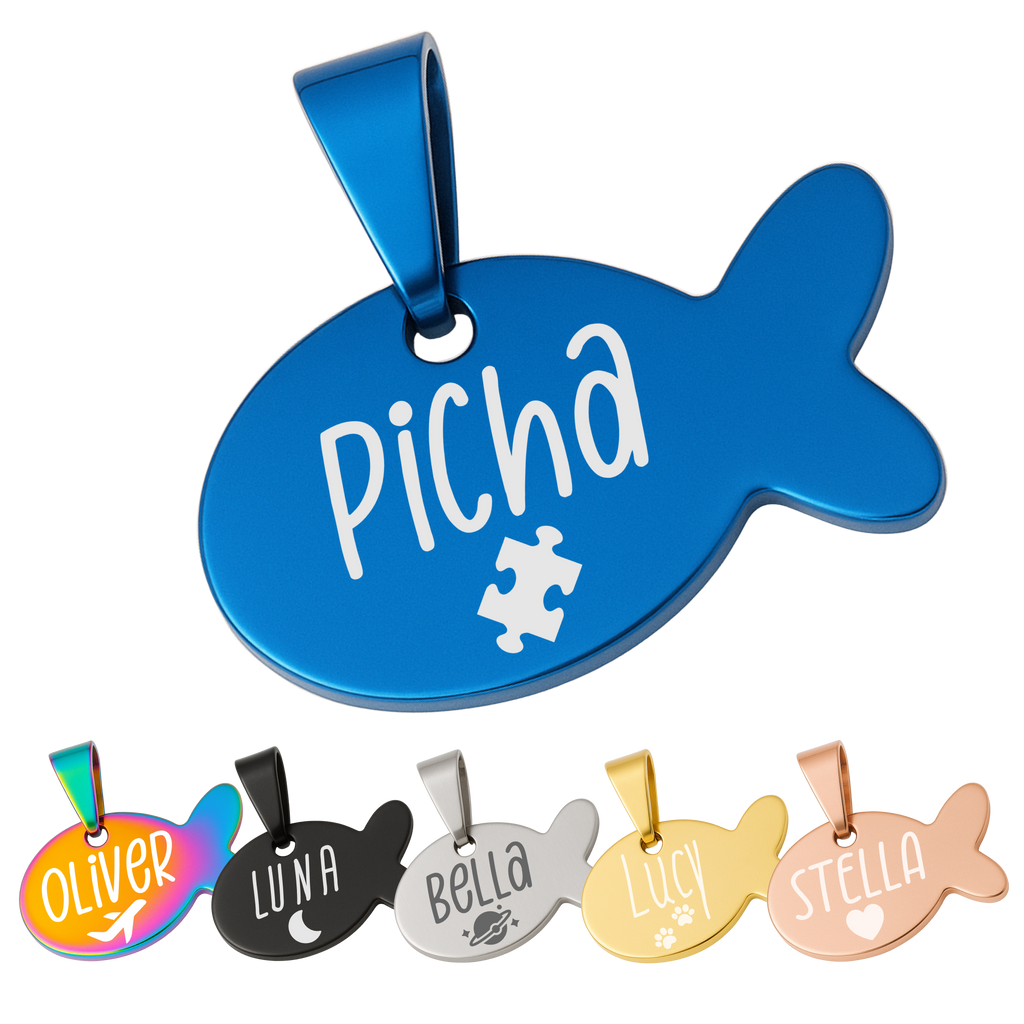 Fish Tag – Stainless Steel – Signature Edition (Matching Ring)